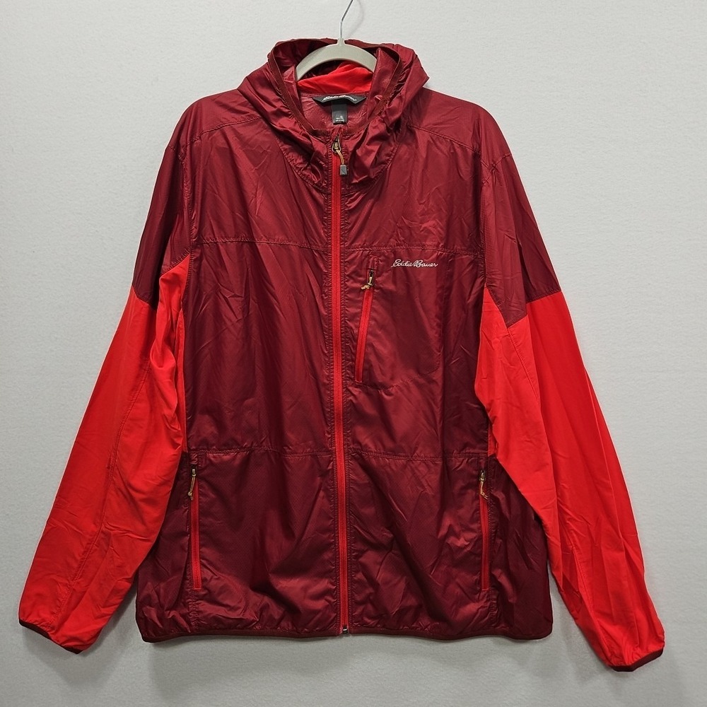 Eddie Bauer Mr Jacket Radius Hybrid‎ Mens XL Red Maroon Storm Repel Windbreaker